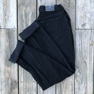 Black High Waisted Lee Mom Jeans